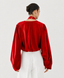 ACCESS FASHION WRAP BLOUSE WITH PUFF SLEEVES