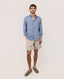 EL GANSO BEIGE LINEN LACE-UP BERMUDA SHORTS