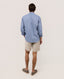 EL GANSO BEIGE LINEN LACE-UP BERMUDA SHORTS