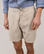 EL GANSO BEIGE LINEN LACE-UP BERMUDA SHORTS