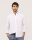 EL GANSO WHITE GARMENT DYED BUTTON DOWN LINEN SHIRT