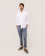 EL GANSO WHITE GARMENT DYED BUTTON DOWN LINEN SHIRT
