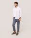 EL GANSO WHITE GARMENT DYED BUTTON DOWN LINEN SHIRT