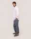 EL GANSO WHITE GARMENT DYED BUTTON DOWN LINEN SHIRT