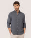 EL GANSO GARMENT DYED BUTTON DOWN LINEN SHIRT GRAY