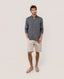 EL GANSO GARMENT DYED BUTTON DOWN LINEN SHIRT GRAY