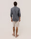EL GANSO GARMENT DYED BUTTON DOWN LINEN SHIRT GRAY
