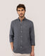EL GANSO GARMENT DYED BUTTON DOWN LINEN SHIRT GRAY