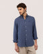 EL GANSO GARMENT DYED BUTTON DOWN LINEN SHIRT NAVY