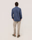 EL GANSO GARMENT DYED BUTTON DOWN LINEN SHIRT NAVY