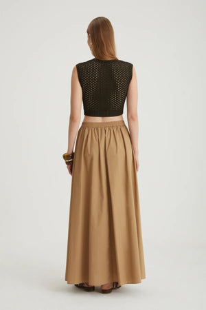 LONG WIDE SKIRT IN TAFFETA