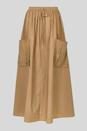 LONG WIDE SKIRT IN TAFFETA