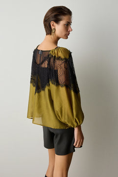 SHEER BLOUSE WITH LACE