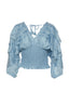 BLOUSE WITH SHIRRING AND RUFFLES