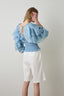 BLOUSE WITH SHIRRING AND RUFFLES