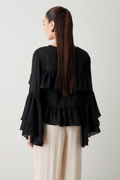 BLOUSE WITH LONG SLEEVES AND RUFFLES