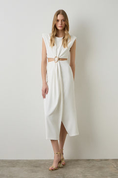 MIDI DRESS WITH CUT OUT AND HOOP