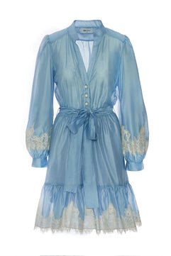 MINI DRESS WITH LONG SLEEVES AND LACE