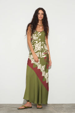 MAXI SLEEVELESS PRINTED DRESS