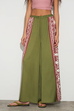 PRINTED SATIN PANTS