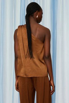 SATIN BLOUSE WITH ONE SHOULDER - GOLD LABEL