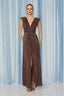 MAXI SLEEVELESS GATHERED DRESS - GOLD LABEL