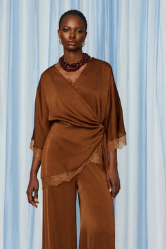 WRAPPED KIMONO WITH LACE - GOLD LABEL