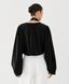 ACCESS FASHION WRAP BLOUSE WITH PUFF SLEEVES