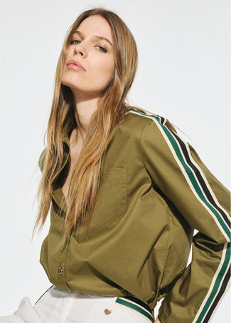 ELASTICATED POPLIN SHIRT