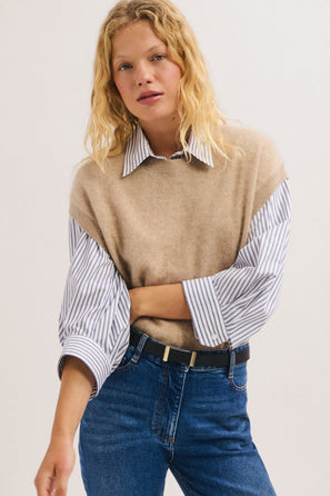 PABLO BRUSHED WOOL SLEEVELESS SWEATER – RUZA
