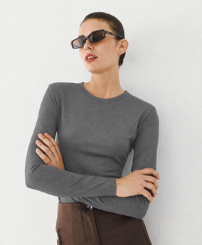 ACCESS FASHION LONG-SLEEVED BLOUSE WITH PADDED SHOULDERS