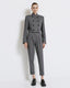 HERRINGBONE CROPPED BLAZER WITH BUTTONS