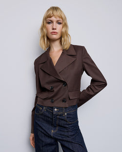 CROPPED DOUBLE-BREASTED BLAZER