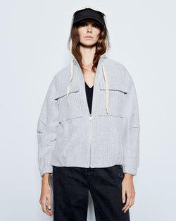 BOMBER JACKET HERRINGBONE WITH POCKETS