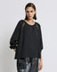SATIN BLOUSE WITH ORGANZA