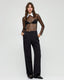 MESH BLOUSE WITH RHINESTONES