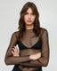 MESH BLOUSE WITH RHINESTONES