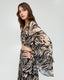 PRINTED WRAP TOP WITH RUFFLES