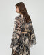 PRINTED WRAP TOP WITH RUFFLES