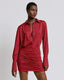 MINI DRESS WITH BUTTONS AND GATHERINGS