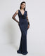 MAXI DRESS WITH DRAPED NECKLINE