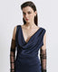 MAXI DRESS WITH DRAPED NECKLINE