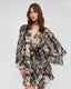 PRINTED DRESS WITH RUFFLES