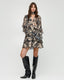 PRINTED DRESS WITH RUFFLES