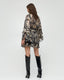PRINTED DRESS WITH RUFFLES