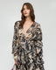 PRINTED DRESS WITH RUFFLES