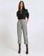 STRIPED PANTS WITH TURN-UP HEMLINES