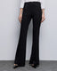 FLARE PANTS WITH FAUX LEATHER EFFECT PIPING DETAILS