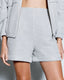 HIGH-WAIST HERRINGBONE SHORTS