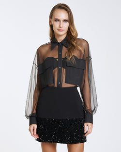 MINI SKIRT WITH A SEQUIN DETAIL